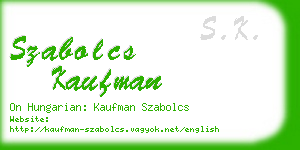 szabolcs kaufman business card